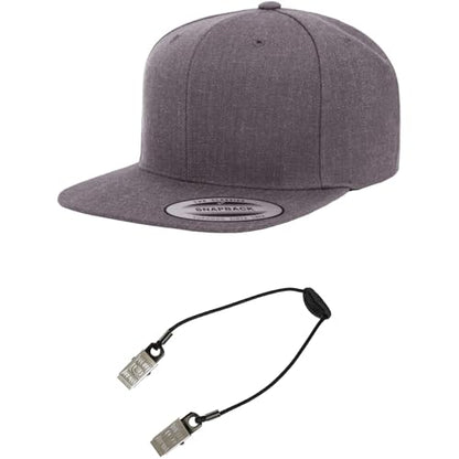 Yupoong Classics 6089 Wool-Blended Snapback Cap Bundle w/Cap Catcher - color: Dark Heather