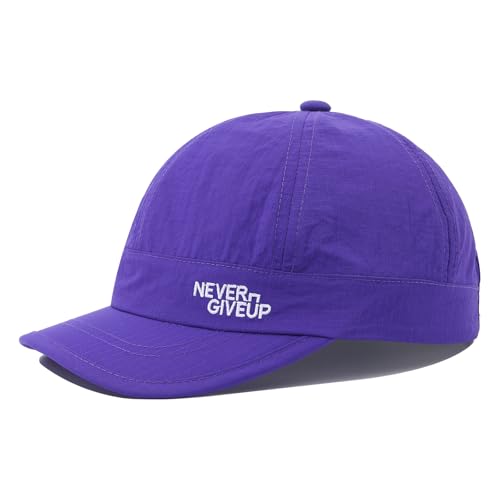 Quick Dry Short Brim Baseball Cap Lightweight Unstructured Sports Hat Trucker Cap Waterproof Umpire Sun Hat - color: Mg-xzcbsudy2515-purple