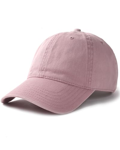 FURTALK Unisex Vintage Unstructured Baseball Cap Washed Cotton Dad Hat - color: Pink, size: Medium-Large