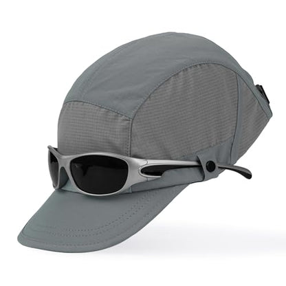 CLAPE Snapback 5 Panel Hat for Men Flat Bill Funny Trucker Hats Running - color: Wbqsg1-gray