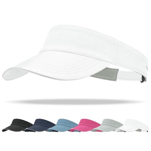 Sukeen Women's Adjustable Fit Runners Lightweight Comfort Performance Visor, Sports Sun Visor One Size Fits Most - color: White