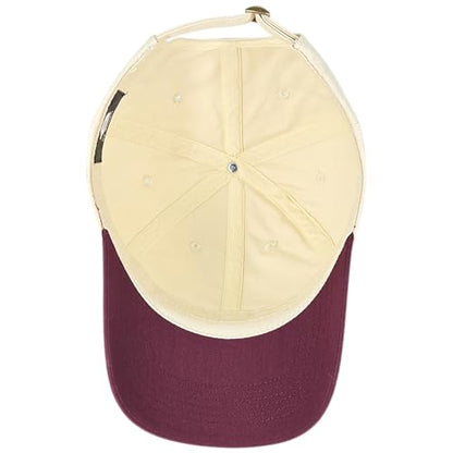 E BY ELIDAN Two Tone Dad Hat, Low Profile Baseball Cap - color: Stone Burgundy