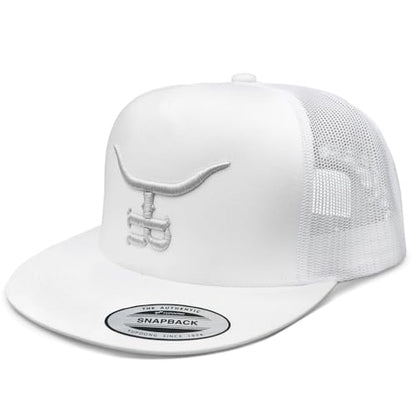 The Rancher Hat Co. Silver Bullet Western Trucker Hat - High Profile Adjustable Mesh Back Hat - color: White