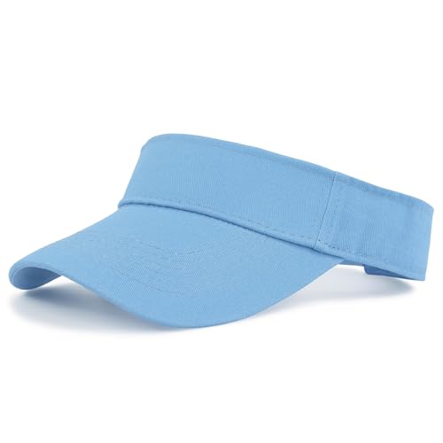 Century Star Visors for Women Mens Sun Visor Hats Sports Outdoor Tennis Running Adjustable Beach Cap Sun Protection - color: Blue