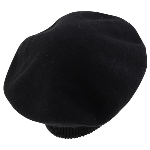 Trendy Apparel Shop Plain Solid French Wool Beret Hat - color: Black
