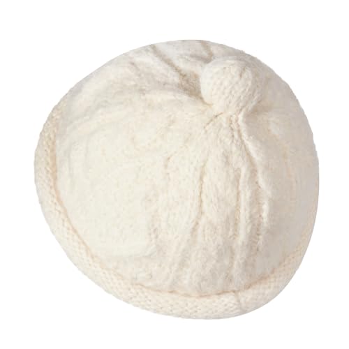 Croogo Brimless Hats Winter Watch Cap No Visor Knit Beanie Sailor Fisherman Docker Cap - color: Cream