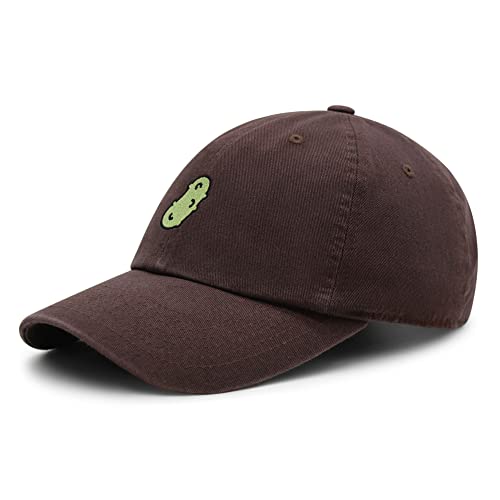 JPAK Pickle Premium Dad Hat Embroidered Cotton Baseball Cap Dill Juice - color: Brown