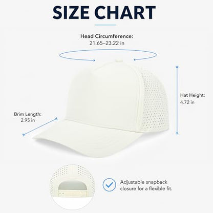 5 Panel Baseball Cap Quick Dry Mesh Snapback Hat for Women Men - color: Navy+khaki+offwhite