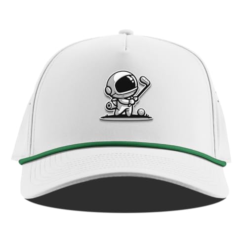 Branded Bills Moon Shot Curved 5 Panel Rope Hat for Men - color: White/Kellygreen