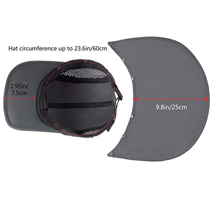 BASSDASH UPF 50+ Fishing Hat, Baseball Cap with Removable Neck Flap - color: Dark Grey With Foldable Brim