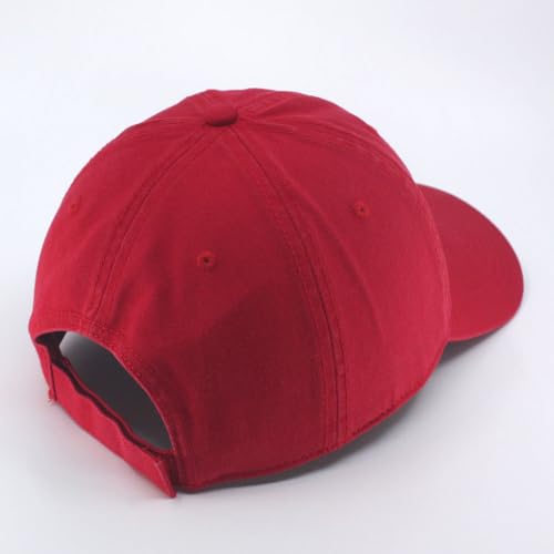 Classic Blank Dad Hat Cotton Adjustable Strap Baseball Cap - color: Red