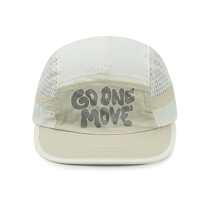 Clakllie Quick Dry 5 Panel Running Hat Breathable Mesh Hat Two-Tone Short Brim Hats Lightweight Baseball Cap Summer Sport Cap - color: Cdus-bssd2504-beige