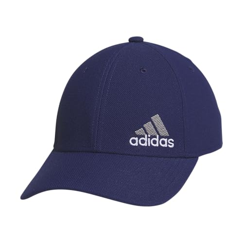 adidas Men's Release 3 Structured Stretch Fit Cap - color: Dark Blue/Grey/White, size: Small-Medium