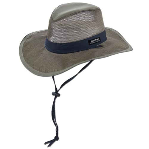 Mesh Crown Safari Men's Sun Hat, 3" Brim, Adjustable Chin Cord, UPF (SPF) 50+ Sunhat Protection - color: Fossil, size: Large