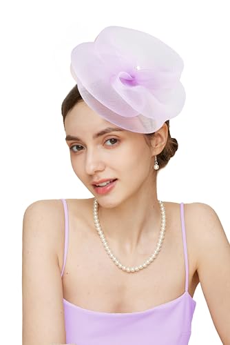 Gionforsy Women Fascinators Hats Tea Party Hats Accessories for Women - color: Purple