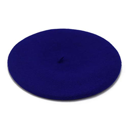 Wheebo Wool Beret Hat,Solid Color French Style Winter Warm Cap for Women Girls Lady - color: Sapphire Blue