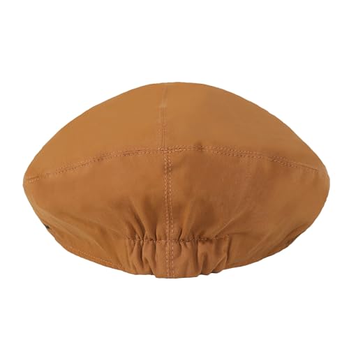 ZLYC Men Cotton Flat Cap Summer Scally Newsboy Beret Driver Hat - color: Solid Khaki