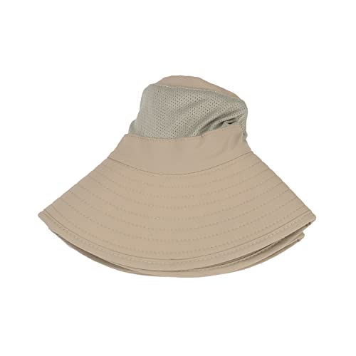 Outdoor Sun Hat UPF 50 Protection Waterproof Fishing hat Face Cover Summer Neck Flap Hat - color: Kakhi