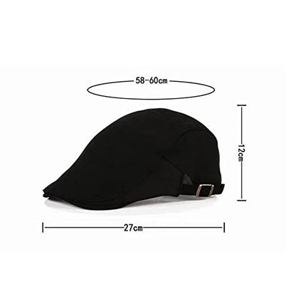 Magik Solid Cotton Gatsby Cap Men's Ivy Hat Golf Driving Flat Cabbie Newsboy Buckle - color: Khaki