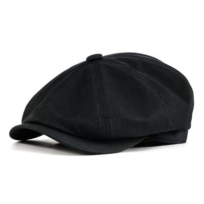 Toddler 8 Panel Cotton Newsboy Cap - color: Black, size: 2-3T