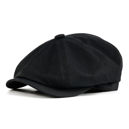 Toddler 8 Panel Cotton Newsboy Cap - color: Black, size: 6-8 Years