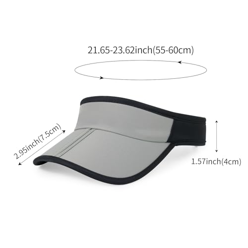 Sports Sun Visor Hat Men Women Foldable Brim Packable Running Golf Cap - color: Gray