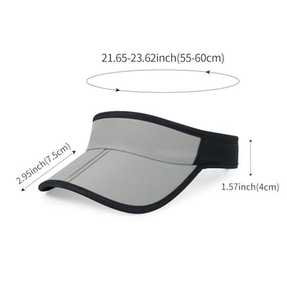 Sports Sun Visor Hat Men Women Foldable Brim Packable Running Golf Cap - color: Gray