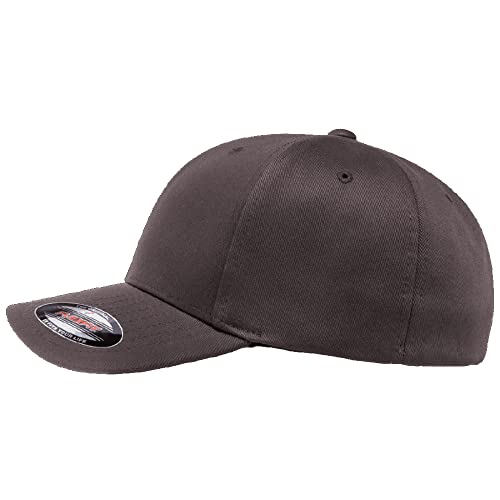 Flexfit Wooly Combed 6-Panel Structured Baseball Cap | Stretch Fitted - color: Dark Grey, size: Large-X-Large