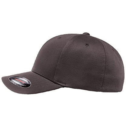 Flexfit Wooly Combed 6-Panel Structured Baseball Cap | Stretch Fitted - color: Dark Grey, size: Large-X-Large
