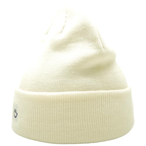 55cube Unisex Winter Beanie Hats Warm Thick Knit Cuffed Skullcaps - color: Cloud Dancer