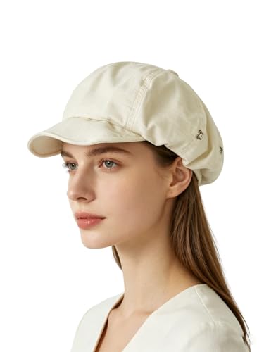 Suillty French Style Beret Caps for Women Girls Casual Solid Painter Caps Newsboy Hat - color: Beige