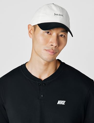 Nike Unisex Adult Club Unstructured Just Do It Cap Hat | Mens and Womens - color: Sail/Black/Black, size: Large-X-Large
