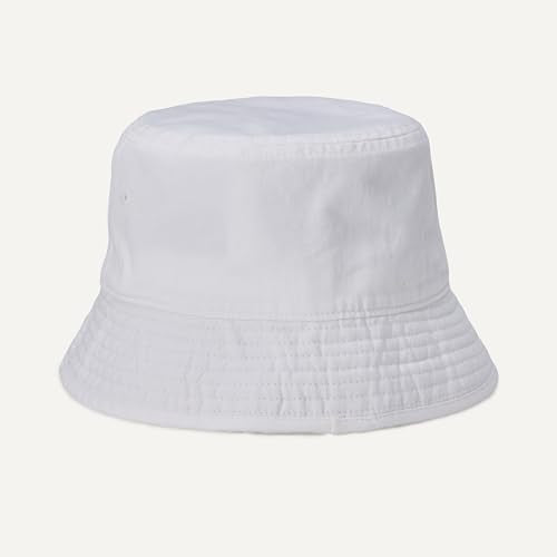 Amazon Essentials Men's Washed Cotton Canvas Bucket Hat - color: White, size: Small-Medium