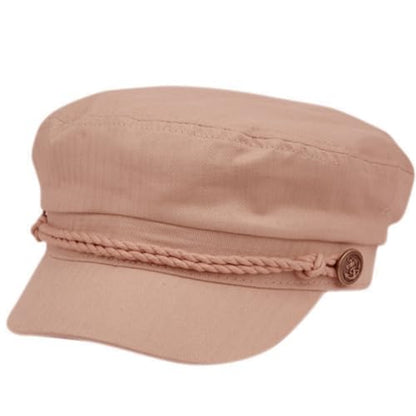 EPOCH Men's Summer Cotton Greek Fisherman Sailor Fiddler Driver Hat Flat Cap - color: Pink