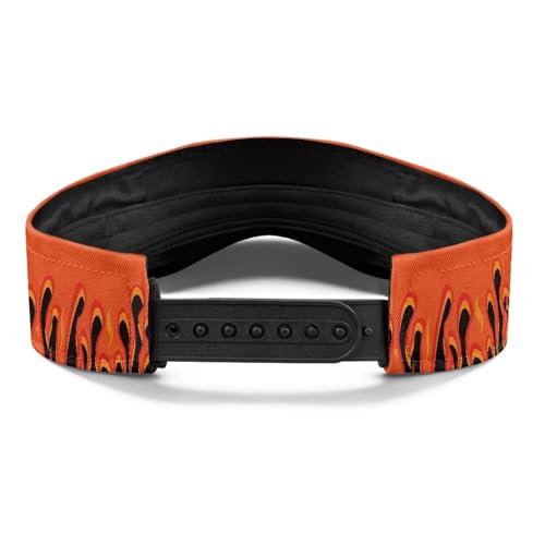 Cool Styles Sun Visor Hats 21.65~23.62 inches Adjustable Open-Top caps Quick-Dry Visor Cap - color: Flames