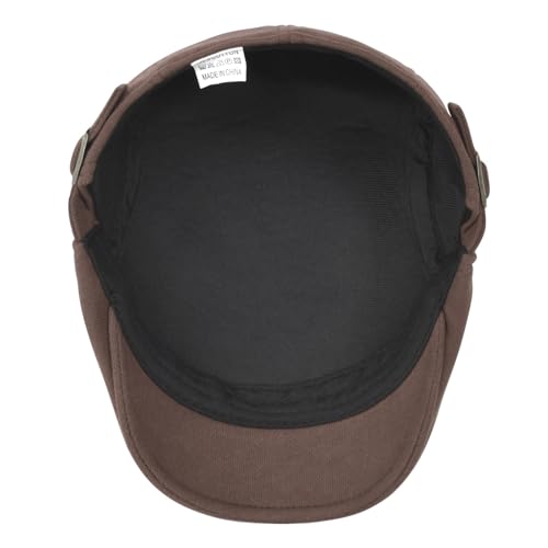 VOBOOM Men Newsboy Cap Cotton Flat Ivy Gatsby Driving Hat - color: Brown