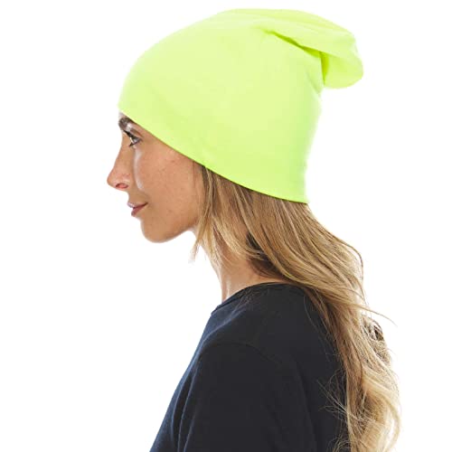 100% Merino Wool Cuff Beanie - Warm Winter Hat - Novelty Beanie - Toque - color: High Visibility