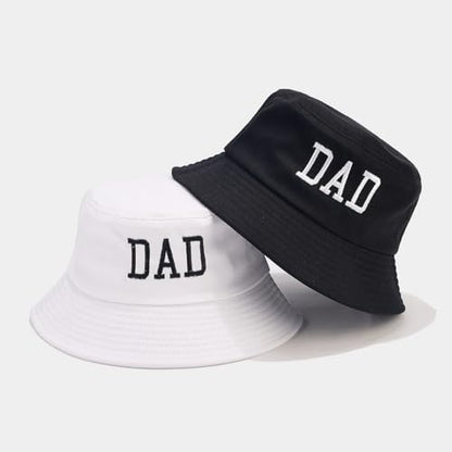 XYIYI 2 Pack Unisex Bucket Hat for Women Men Summer Beach Fishing Hat Sun Hat - color: Dad Black White