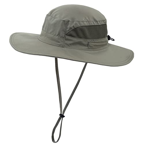 Connectyle Women's UPF 50+ Sun Hat UV Protection Wide Brim Bucket Hat Summer Beach Hats Fishing Hiking Outdoor Safari Hats - color: Army Green