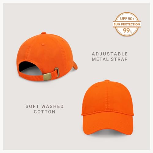 CHOK.LIDS Everyday Premium Cotton Dad Hat Adjustable Baseball Cap Unisex - color: Orange