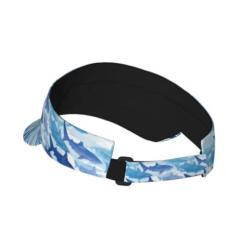 Sports Sun Visor Hat for Men Women, Adjustable Breathable Golf Tennis Cap - color: Shark