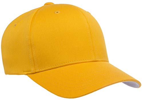 Flexfit Men's Athletic Baseball Fitted Cap - color: Gold, size: Small-Medium