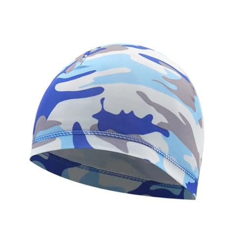 Helmet Skull Caps Sport Cycling Sweat Wicking Helmet Liner Quick Dry Running Hat for Men and Women - color: Camouflage Light Blue