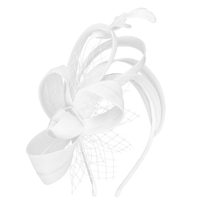 Fascinators Hats for Women, Fascinator Headband Tea Party Hat - color: White