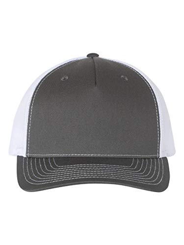 Printed Five-Panel Trucker Hat by Cotton Paperie - color: Charcoal/ White