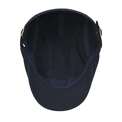 VOBOOM Men Cotton Newsboy Beret Hat Duckbill Buckle Cabbie Cap - color: Navy