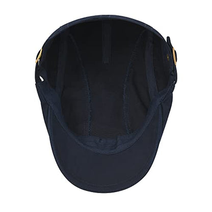 VOBOOM Men Cotton Newsboy Beret Hat Duckbill Buckle Cabbie Cap - color: Navy