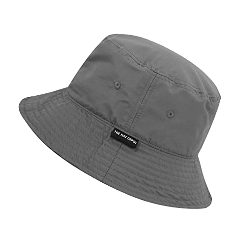 Lightweight Quick Dry Packable Bucket Sun Hat for Men Women – UPF Outdoor Fishing Hiking Beach Travel Safari Hat - color: 2. Light - Dark Gray, size: Small-Medium