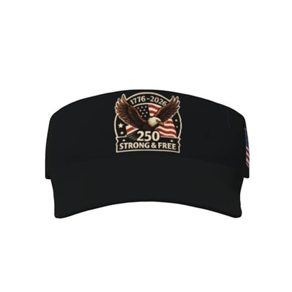 United States 250th Anniversary Hat America Patriotic Visor Caps for Women Men Adjustable Sun Hat - color: American Flag 1