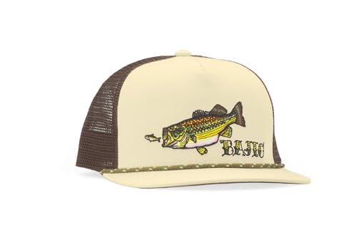 Bajío Fishing Hat - Performance, Corduroy and Twill Trucker Snapback - color: Bass - Ivory - Twill